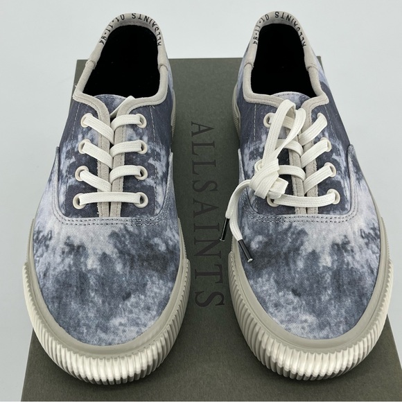 ALL SAINTS NEW LEX TRAINER TIE DYE BLUE WHITE COW LEATHER 41 43 - Picture 4 of 15